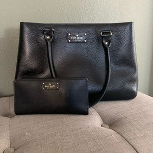 Black medium size Kate Spade bag and matching wallet…used twice for a trip